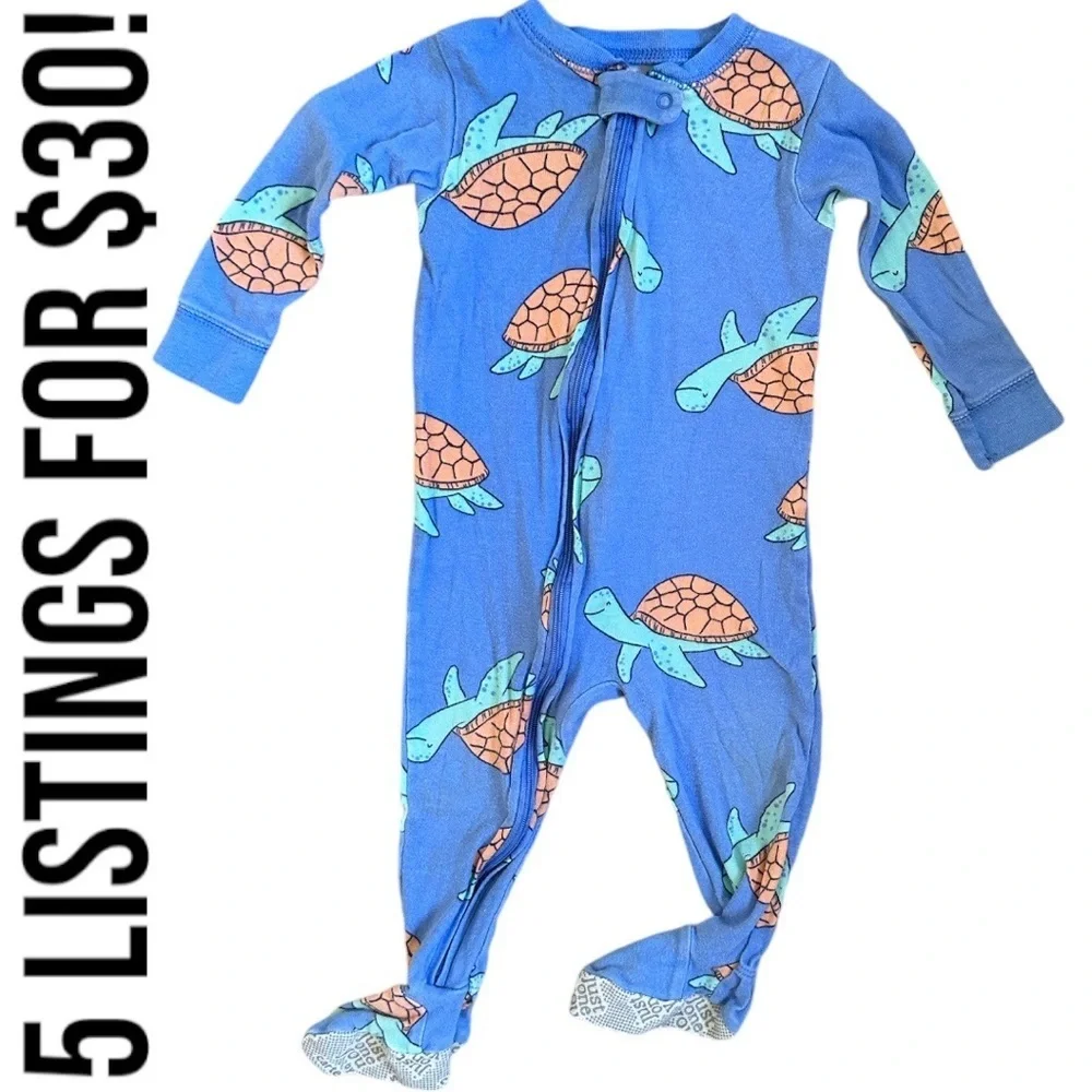 Carter’s Turtle Zip Pajamas Sleep and Play Footies 12 Months Baby Boy